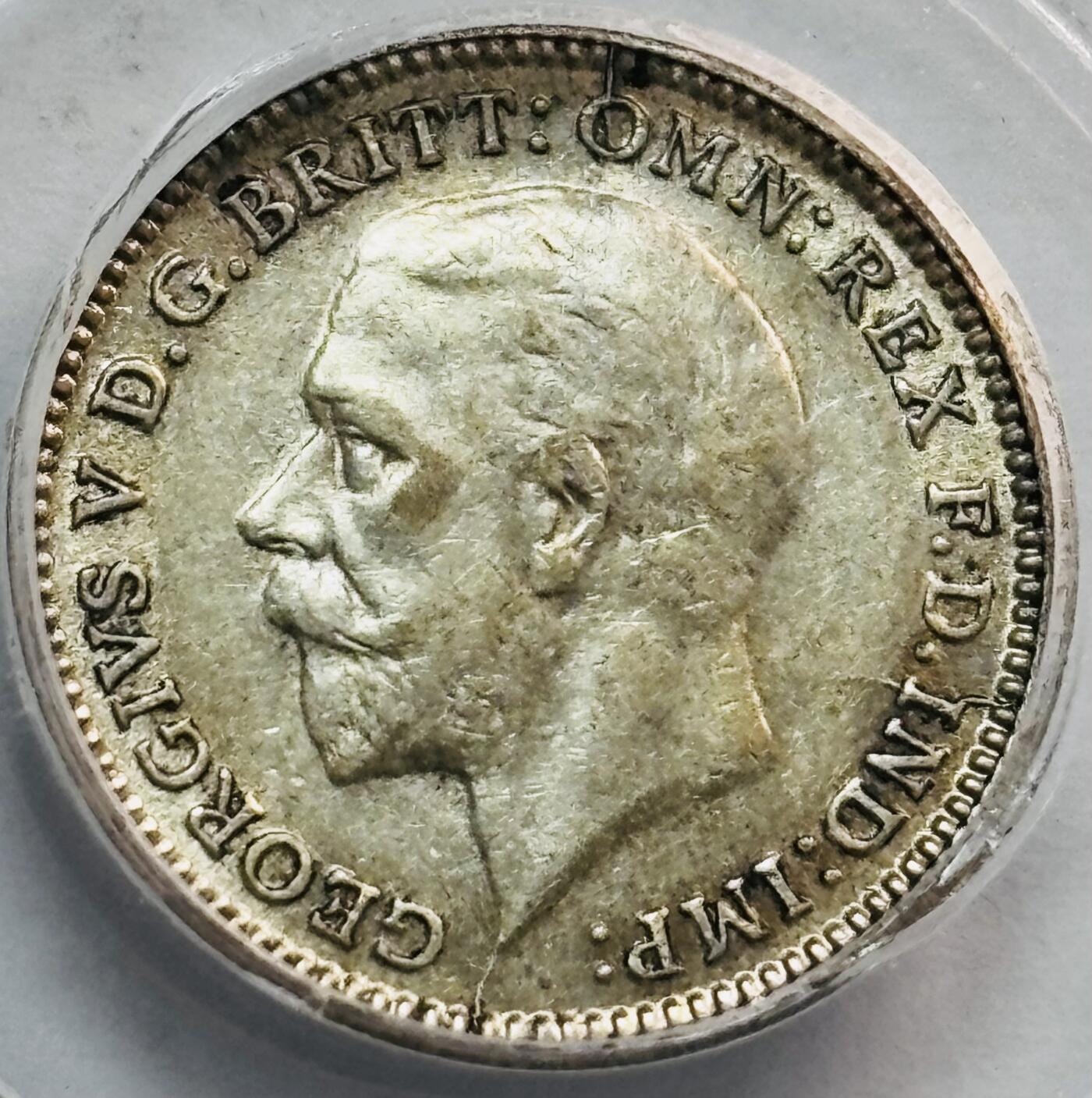 文馨钱币收藏第 282 场，【 长期接收代拍品】，加拿大老铜代用币，银币，德三系列场 公博评级 MS61 分，1935 年英国乔治五世 3便士银币