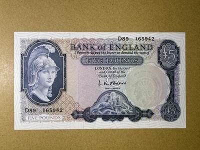 《艾美收藏》第221期-11.23周日黄金场精品荟萃 - 英格兰5镑 UNC B序列 圣乔治屠龙