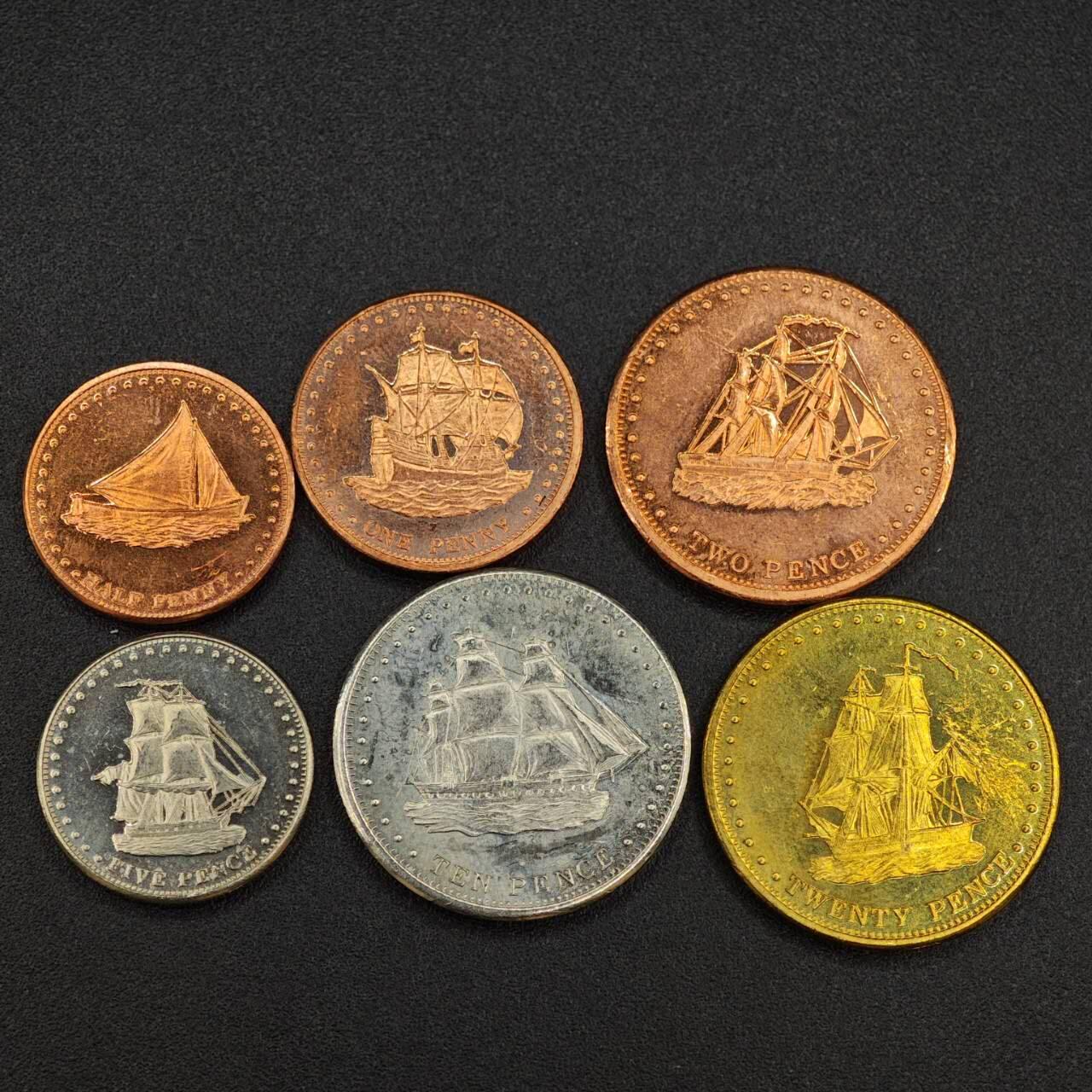 【淘币小摊】实时拍第八百零三拍   散币套币场   满百包邮可预留二周 每周一统一发货   特里斯坦达库尼亚2008年帆船6枚