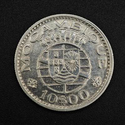 【淘币小摊】实时拍第八百零三拍   散币套币场   满百包邮可预留二周 每周一统一发货   - 莫桑比克1954年10埃斯库多银币