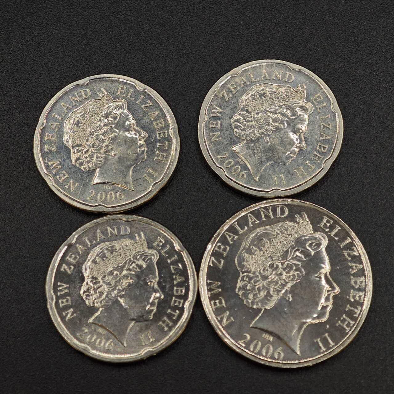 【淘币小摊】实时拍第八百零三拍   散币套币场   满百包邮可预留二周 每周一统一发货   新西兰2006年4枚