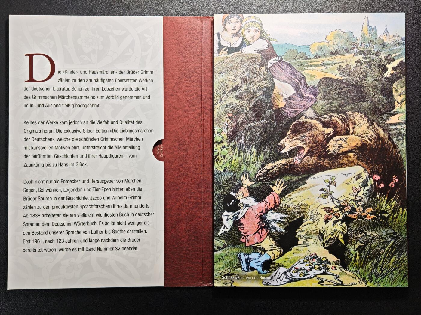 【德藏】世界币章拍卖第154期（拍品征集中~欢迎藏友联系） 10枚一册 德国童话故事彩绘纪念银章 原盒 原证书 （36mm/枚 333银/枚 14.66g/枚）设计极其精美