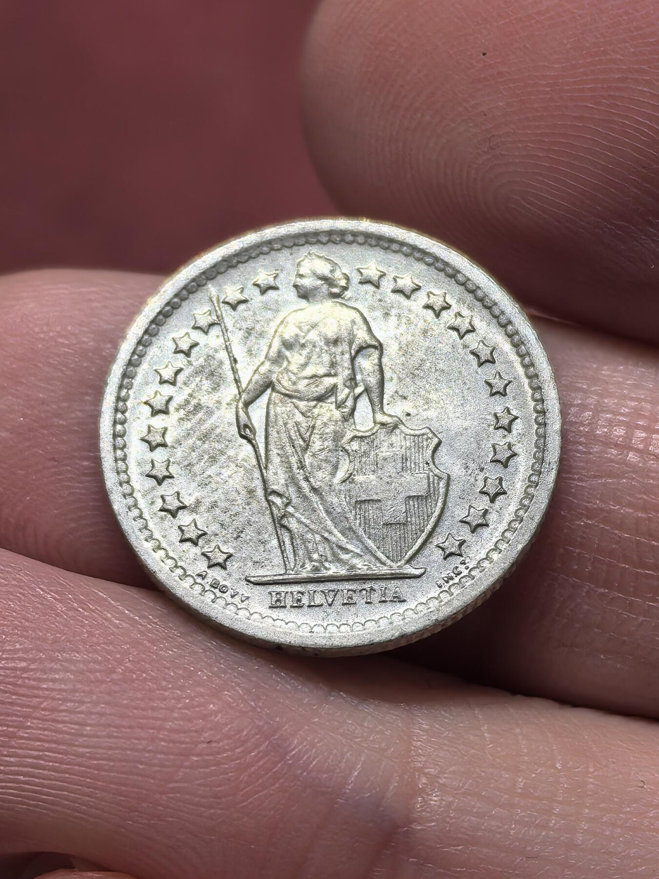 南宋泉阁俄币 外币 国币 专场第十九期 【送拍无额外佣金】 瑞士 1967年 1/2瑞士法郎小银币 通货好品