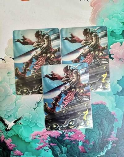 龙虎卡牌六四场 （无佣金，周六结拍，欢迎送拍） - 粗闪3张 龙耀三国国际版 吴势力 甘宁3宫