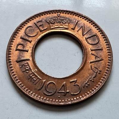 🌹外币初藏🌹🐯2025年第131场  每周二四六晚8️⃣点 接代拍 - 印度1943年一派沙 原光c