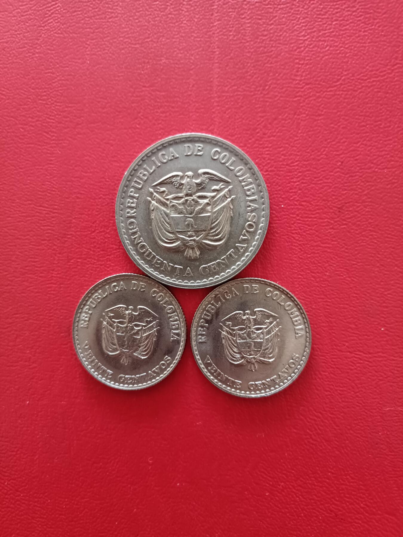 【云涧收藏】第八十场 哥伦比亚1965年20/50分纪念币3枚，BU