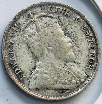 文馨钱币收藏第 282 场，【 长期接收代拍品】，加拿大老铜代用币，银币，德三系列场 - 稀少好品 1903 年英属海峡殖民地爱德华七世 5 分银币，第一版关门年，只发行 02-03 年 800 银