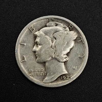 【淘币小摊】实时拍第八百零三拍   散币套币场   满百包邮可预留二周 每周一统一发货   - 美国1929年小飞人10分银币