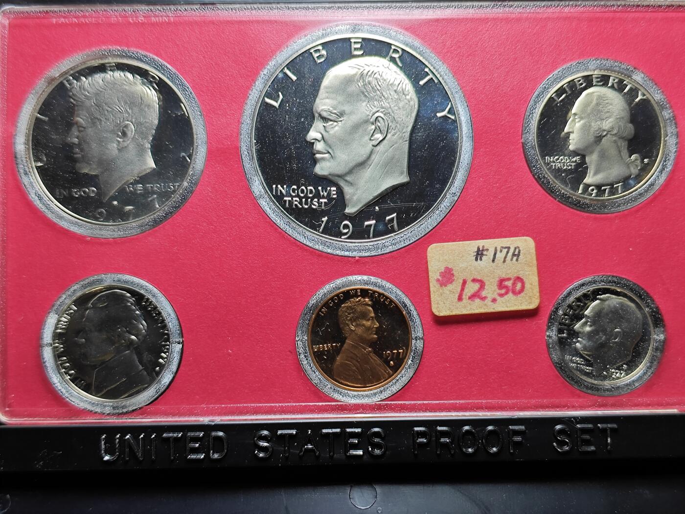 KK钱币收藏小铺 （套币 好品/批量散币 银币）专场  2月预留时间 周末发货  1977美国清年精制币一套 含艾克大一元精制