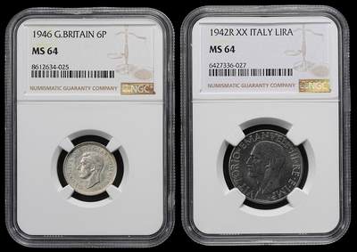 修遠堂世界钱币第九十四期 - NGC评级 英国，意大利钱币各一枚