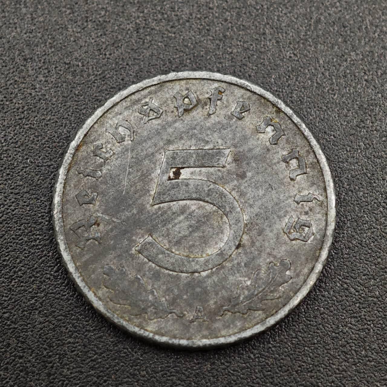 【淘币小摊】实时拍第八百零三拍   散币套币场   满百包邮可预留二周 每周一统一发货   德国1942年5芬妮锌币