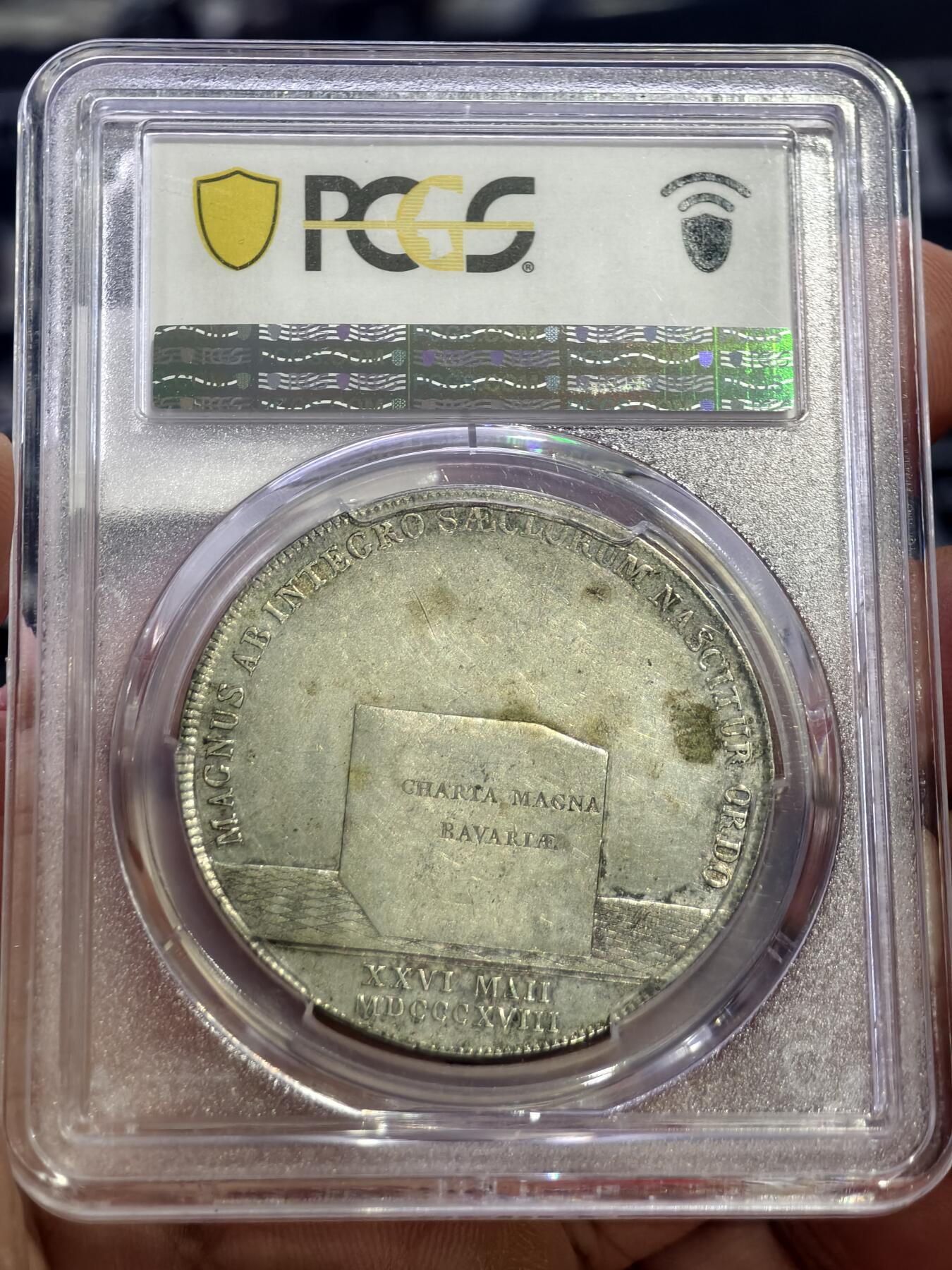 PCGS-XF45德国1818年巴伐利亚立方体泰勒银币