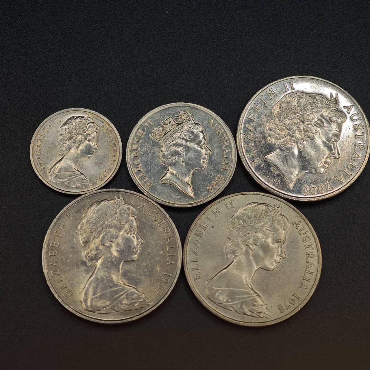 【淘币小摊】实时拍第八百零三拍   散币套币场   满百包邮可预留二周 每周一统一发货   澳大利亚5枚