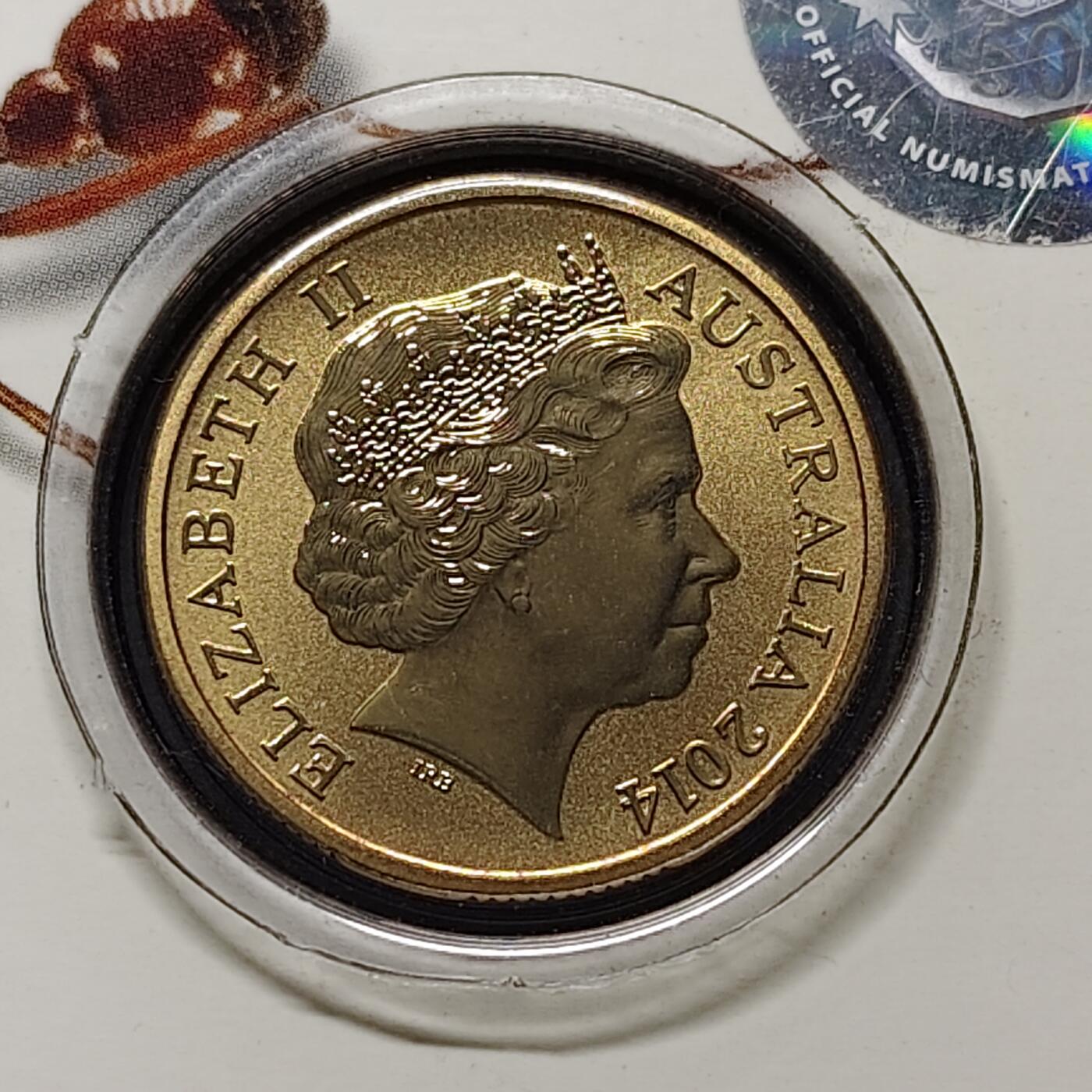 【全场包邮】纯粹捡漏拍480场（免费代拍第17场） 澳大利亚2014年1元彩色昆虫系列红牛蚁官方卡装彩色纪念币