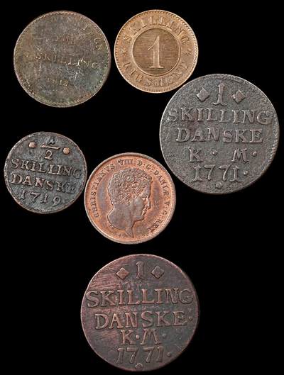 修遠堂世界钱币第九十四期 - 丹麦旧铜币一组