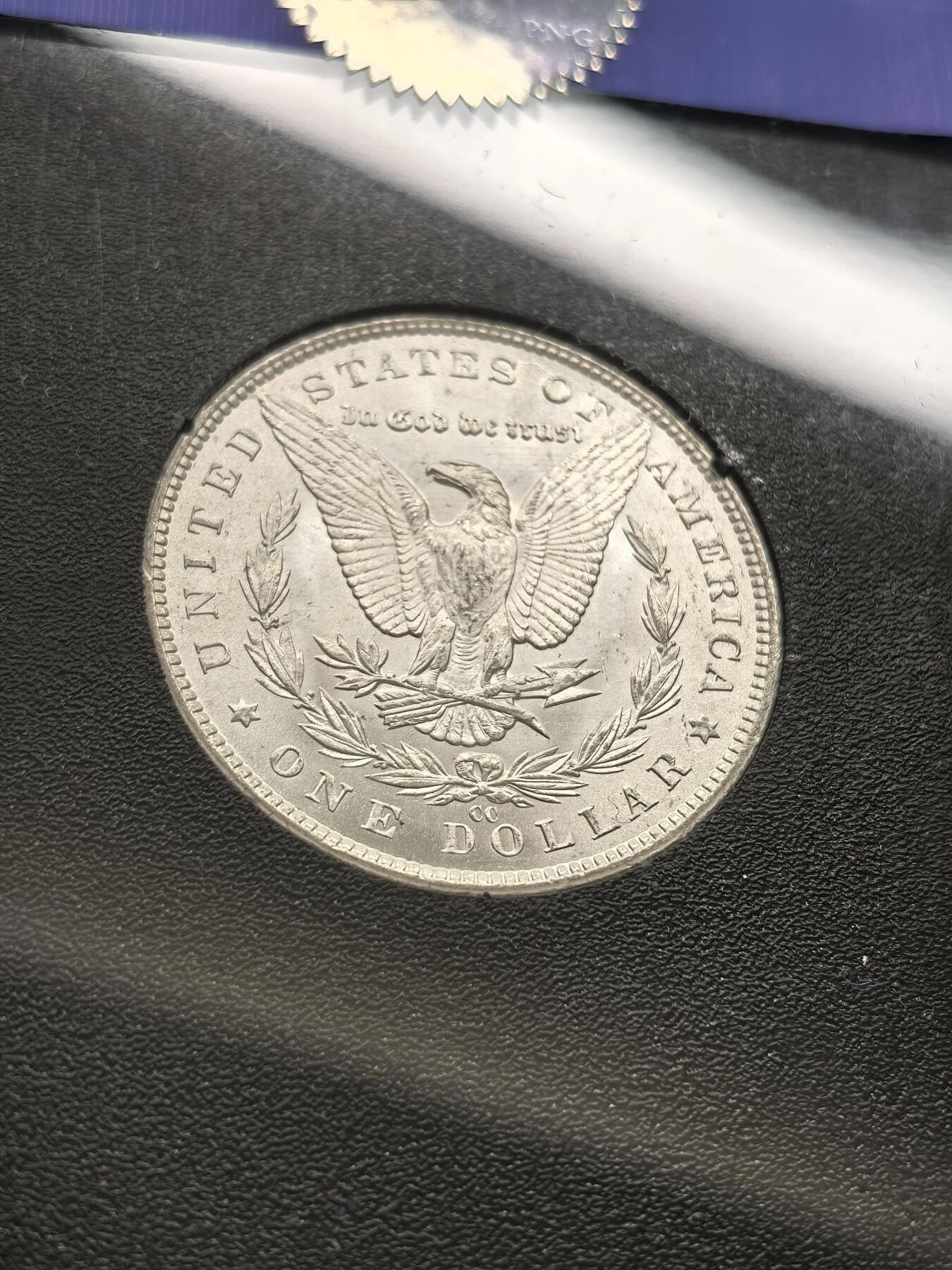 博洋堂藏家专场系列之美国钱币白金之夜专场暨第148期（全场包邮） NGC MS64 美国1883 CC 摩根 卡森厂 GSA大封装 附原盒及证书 高分难得 十字转光