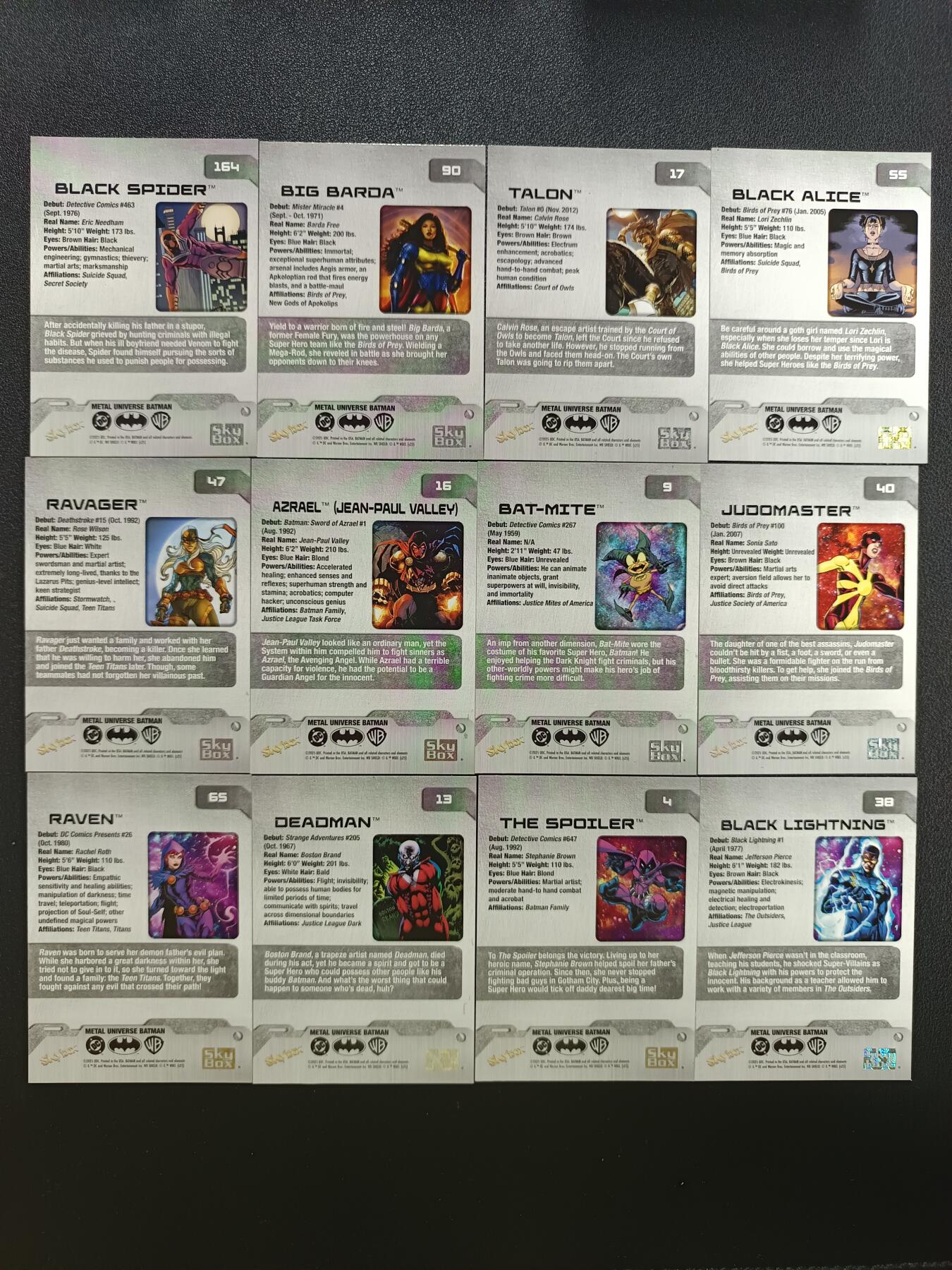 天玑星卡拍第141期《11.24周一截拍》持续收拍收评中 满赠卡需备注 美漫 散卡 12张