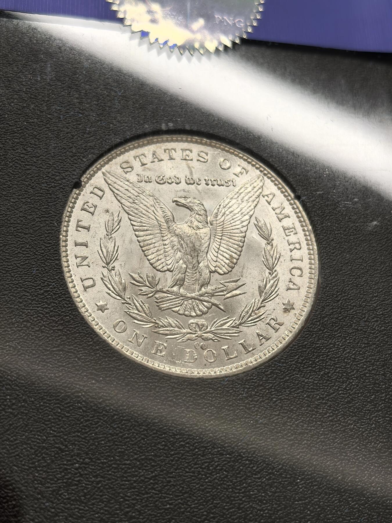 博洋堂藏家专场系列之美国钱币白金之夜专场暨第148期（全场包邮） NGC MS63 美国1882 CC 摩根 卡森厂 GSA大封装 附原盒及证书 高分难得 十字转光