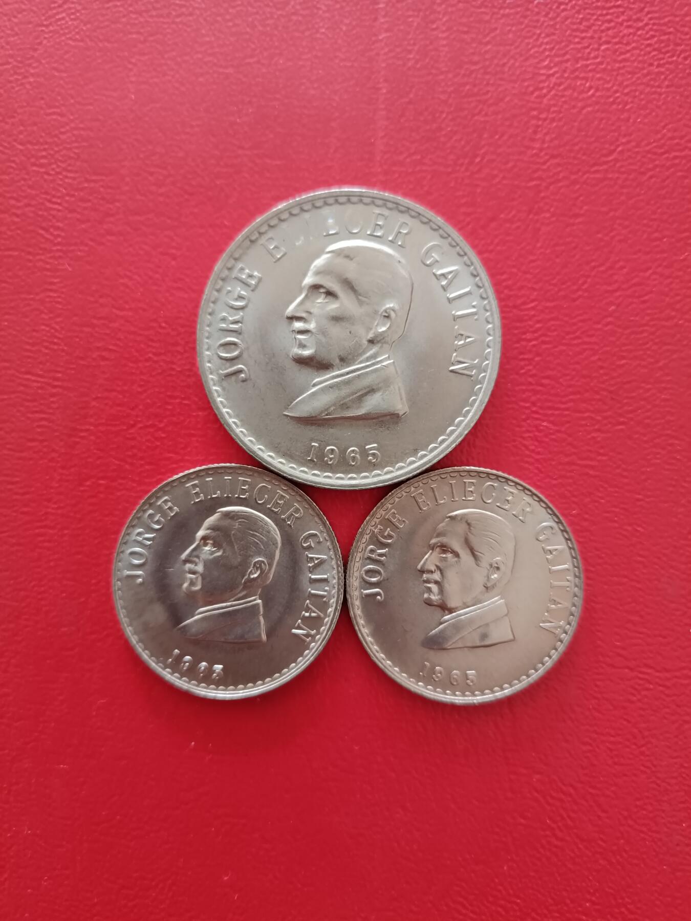 【云涧收藏】第八十场 哥伦比亚1965年20/50分纪念币3枚，BU