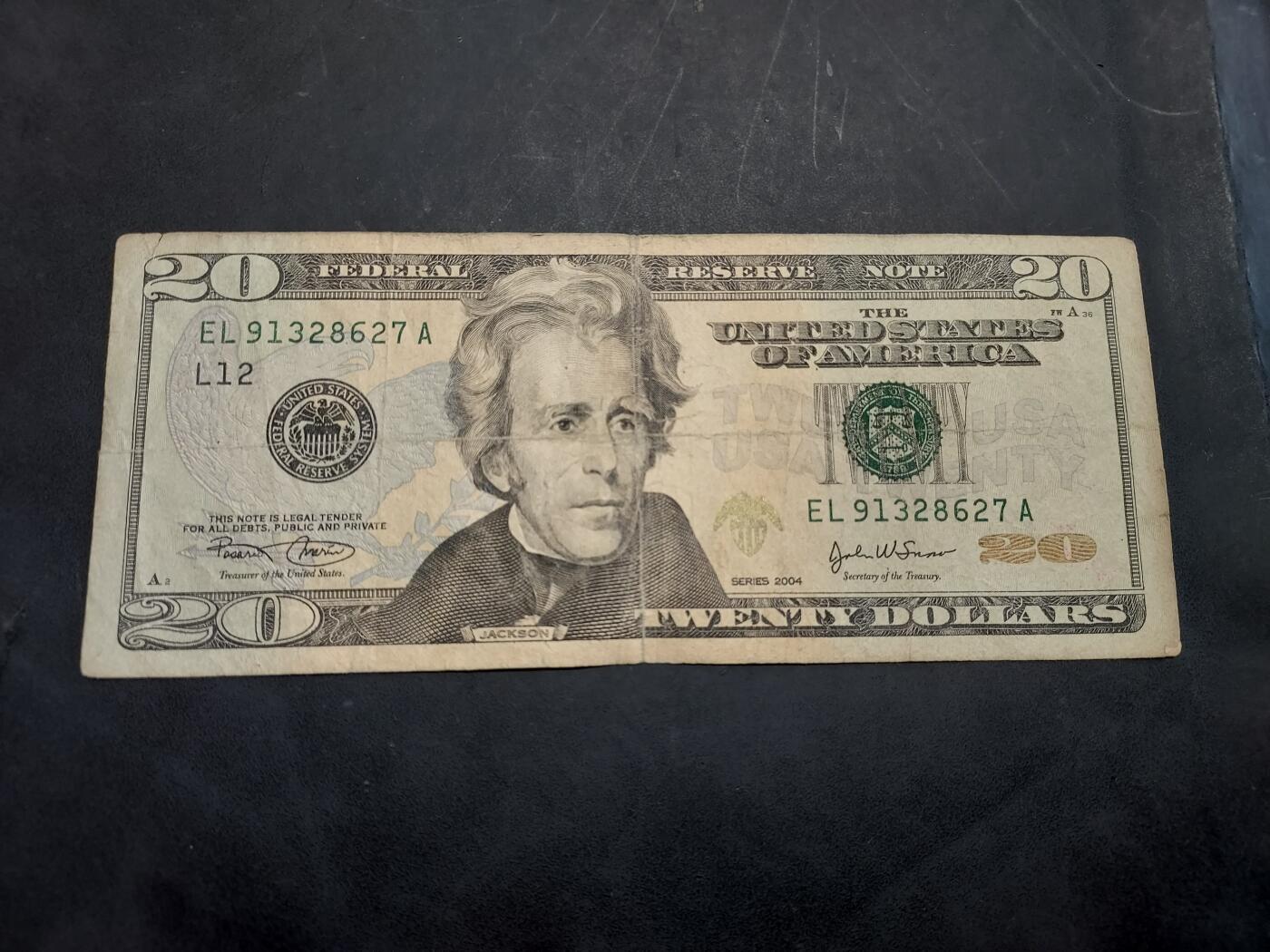 博彦收藏   11月24日 8点 钱币专场 美国 20元 流通品