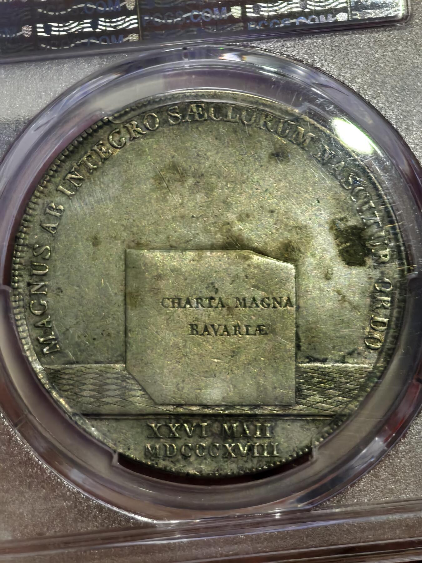 PCGS-XF45德国1818年巴伐利亚立方体泰勒银币