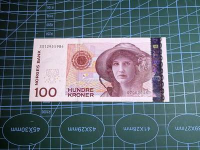 【炜奕收藏】，第五十一期 - 挪威100克朗，UNC品相