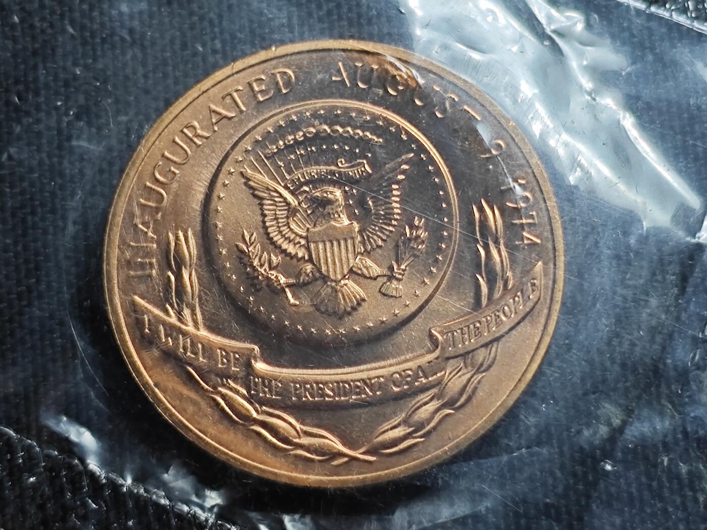 KK钱币收藏小铺 （套币 好品/批量散币 银币）专场  2月预留时间 周末发货 1974 美国总统纪念铜章 原封