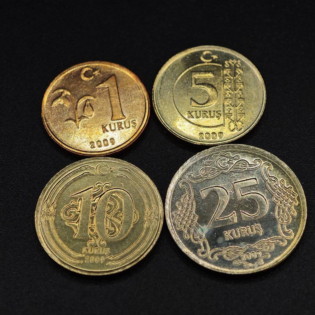 【淘币小摊】实时拍第八百零三拍   散币套币场   满百包邮可预留二周 每周一统一发货   土耳其2009年4枚