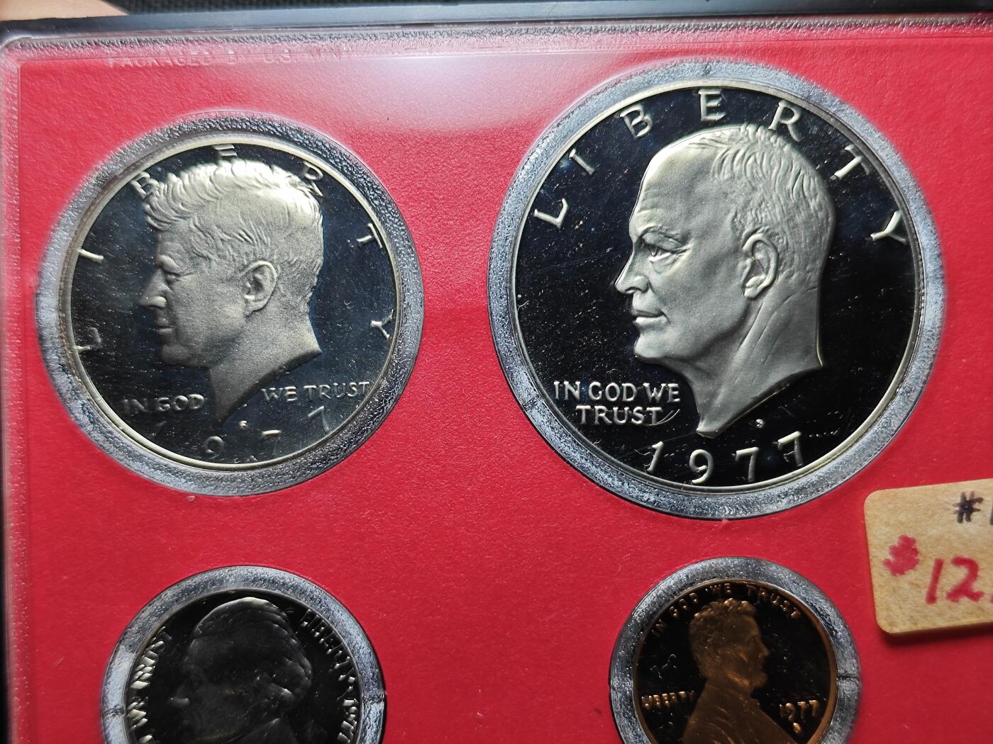 KK钱币收藏小铺 （套币 好品/批量散币 银币）专场  2月预留时间 周末发货  1977美国清年精制币一套 含艾克大一元精制