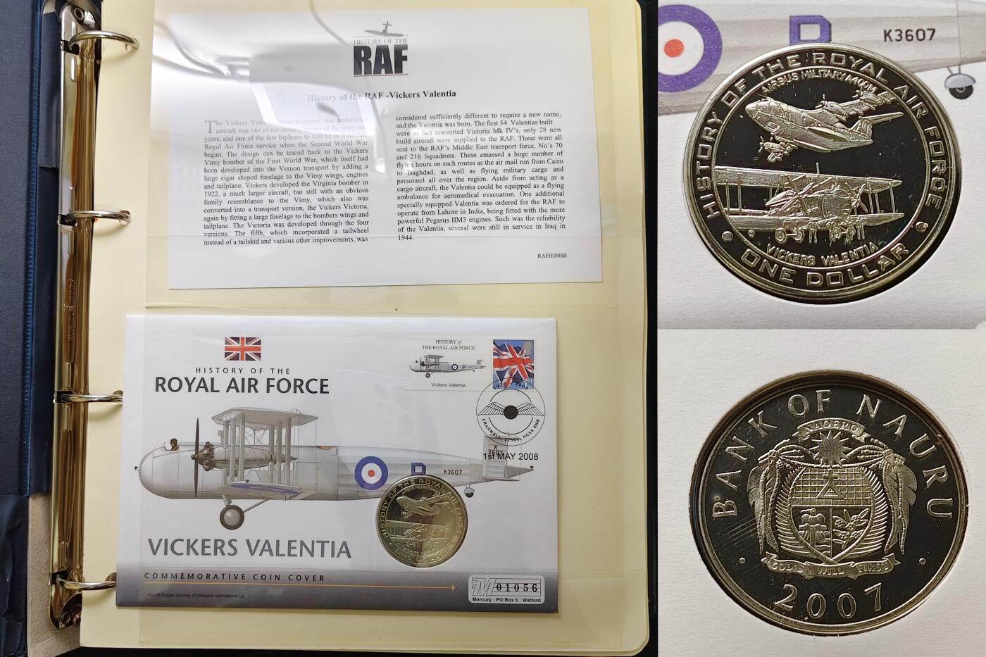 【全场包邮】纯粹捡漏拍479场（免费代拍第16场） 【邮币封】英系各国2007-2008年英国皇家空军历史系列邮币封活页册18页