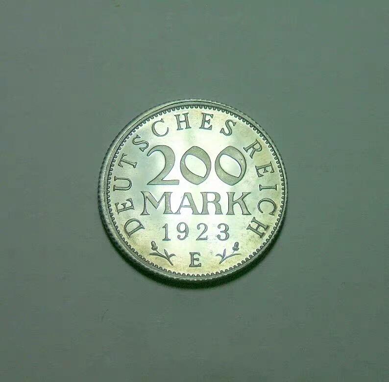 德国魏玛1923年E版200马克 稀少精制PROOF版 发行量仅4000枚