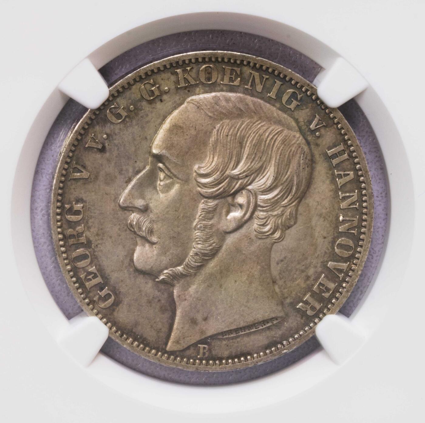 NGC-MS63 1865汉诺威橡树泰勒五彩包浆