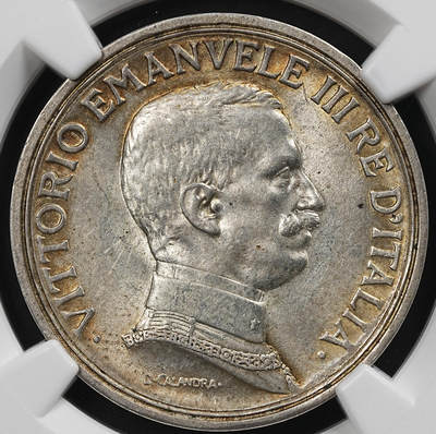 修遠堂世界钱币第九十四期 - NGC MS63 1914年意大利马车2里拉银币