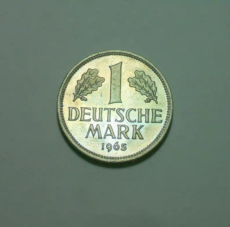 联邦德国1965年F版1马克 精制PROOF版 发行量仅80枚