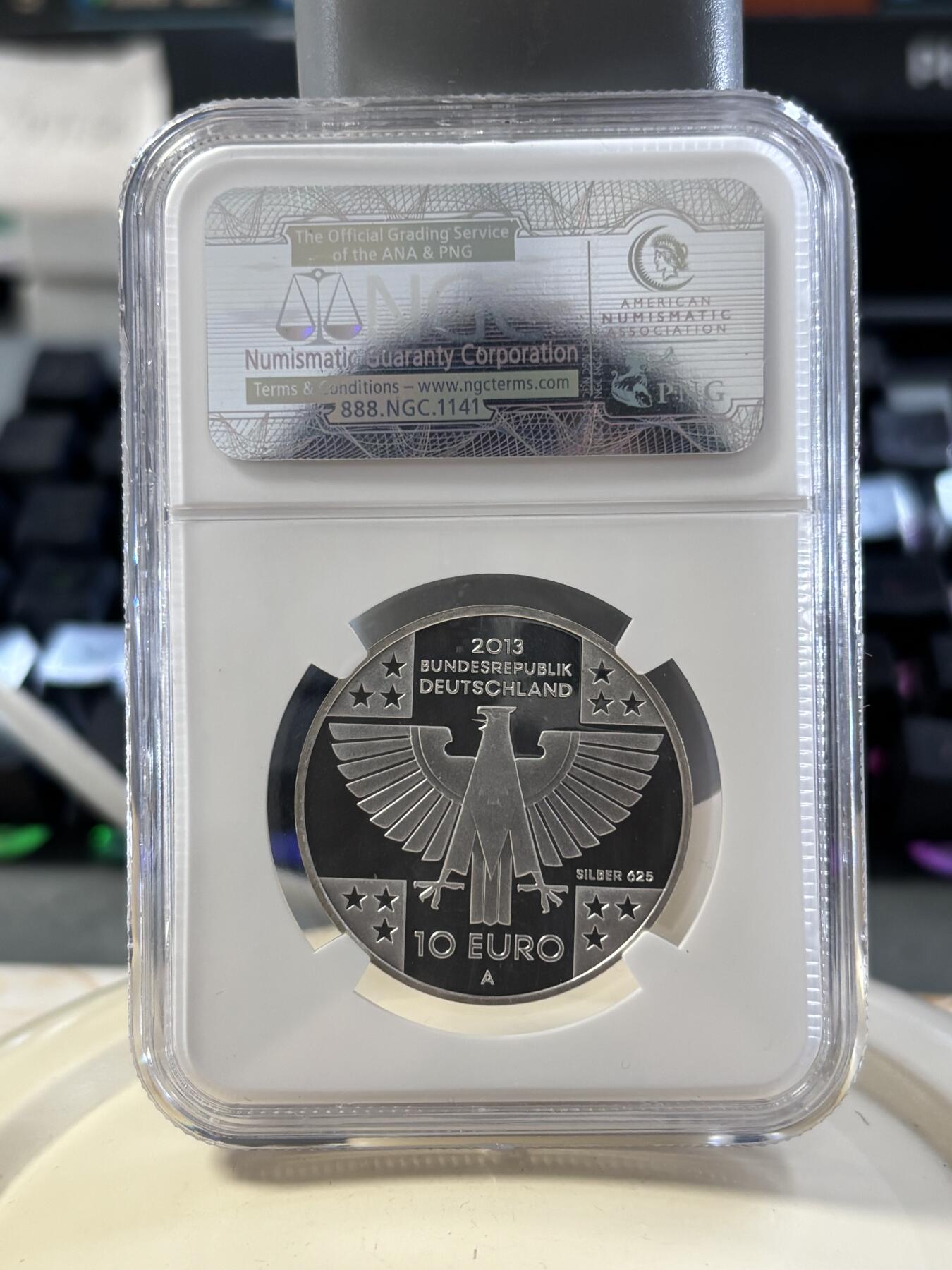 第182期拍卖 德国2013年红十字会成立150周年10欧元纪念银币NGC-PF69,16克,625银