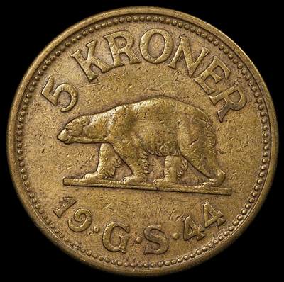 修遠堂世界钱币第九十四期 - 1944年格陵兰5克朗