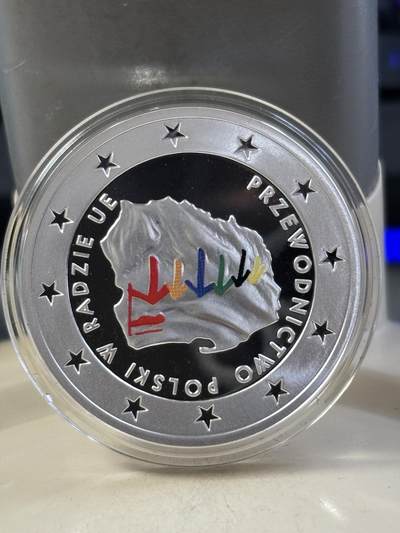 第182期拍卖 - 波兰2011年担任欧洲联盟理事会轮值主席纪念银币，925银，14.14克，发行50000枚