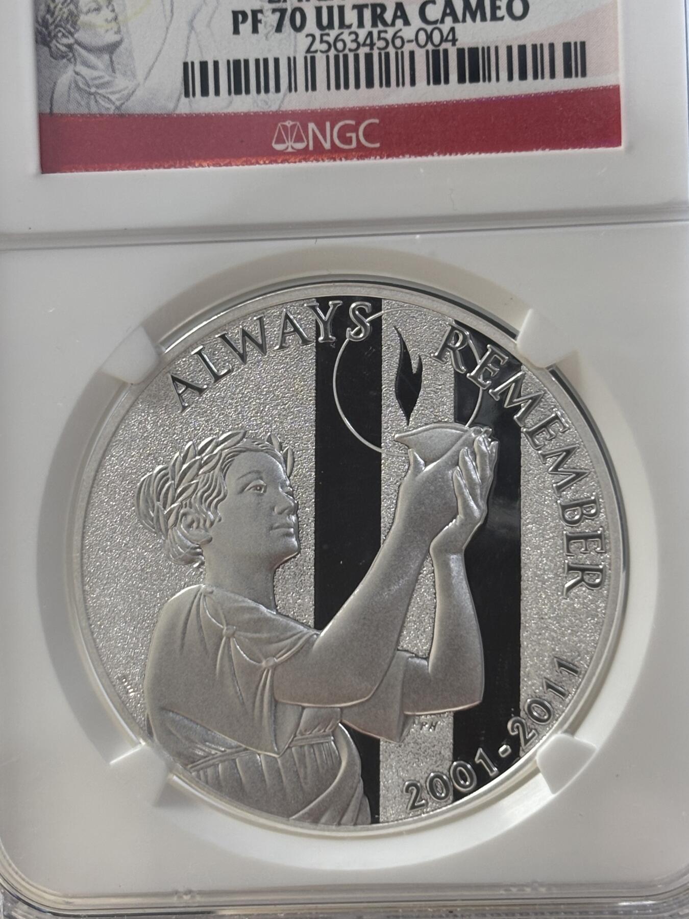 第182期拍卖 美国2011年9/11十周年纪念银章NGC-PF70，1盎司