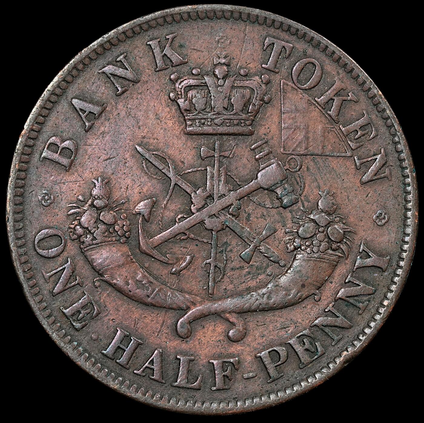 修遠堂世界钱币第九十四期 1857年上加拿大银行1/2便士代用币