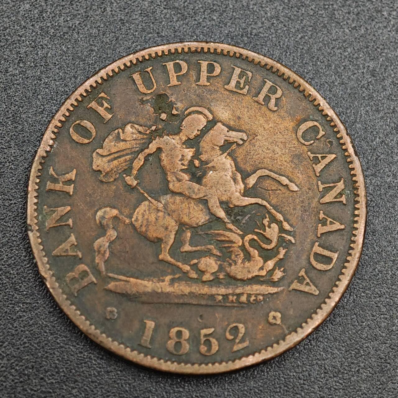 【淘币小摊】实时拍第八百零三拍   散币套币场   满百包邮可预留二周 每周一统一发货   上加拿大1852年马剑半便士铜币代币