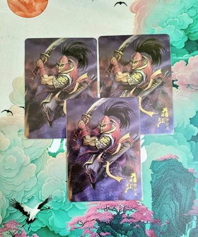 龙虎卡牌六四场 （无佣金，周六结拍，欢迎送拍） - 粗闪3张 龙耀三国国际版 吴势力 蒋钦3宫