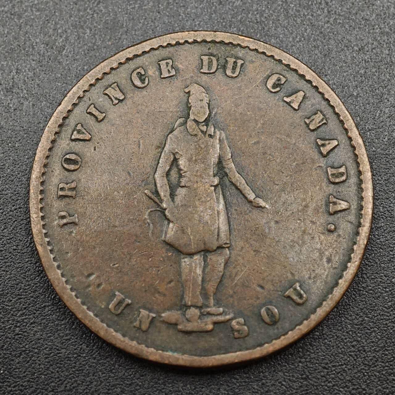 【淘币小摊】实时拍第八百零三拍   散币套币场   满百包邮可预留二周 每周一统一发货   加拿大魁北克银行1852年半便士铜币代币