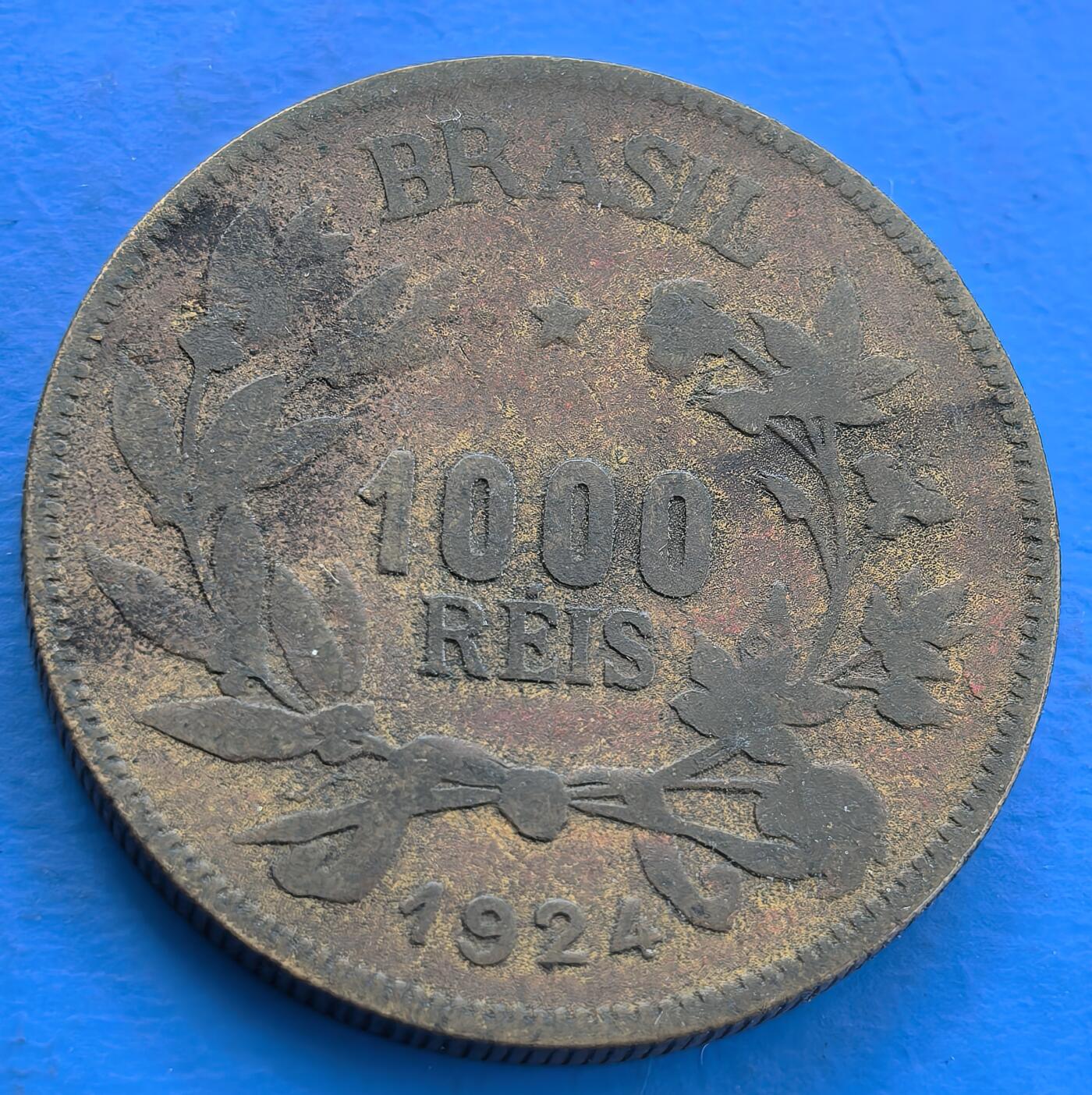 外国优质老铜币银币，未完待续 巴西1924年1000瑞斯