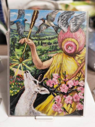 阳大大卡牌拍卖第84期（持续收拍品，周六晚上九点截拍，进群福利早知道） - 【手绘卡】画师周超人 草原幻想 手绘卡