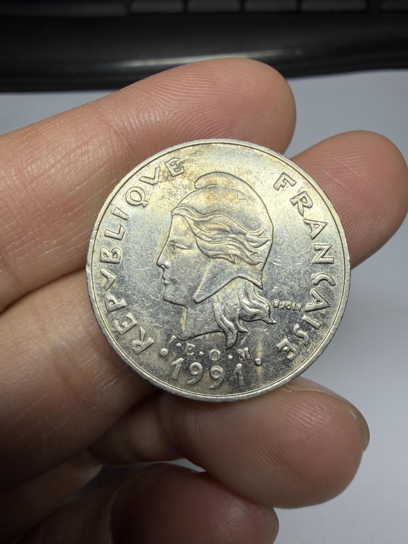 2025年集古藏今外币拍卖第十期-第8场—（总第288拍），可以寄存60天，满160元包邮。 1991年法属新喀利尼西亚20法郎