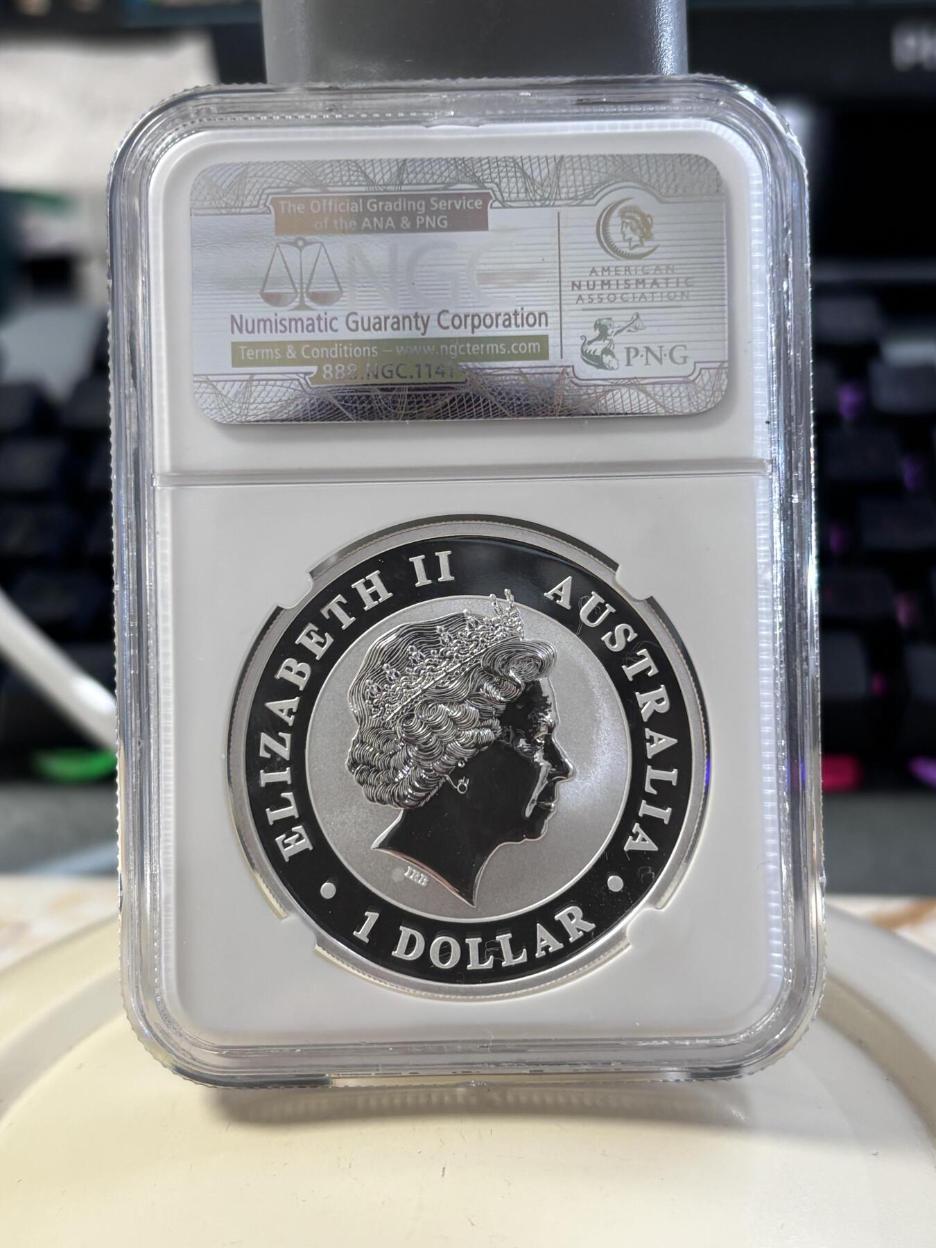 第182期拍卖 澳大利亚2012年考拉镀金银币NGC-MS70,1盎司，999银