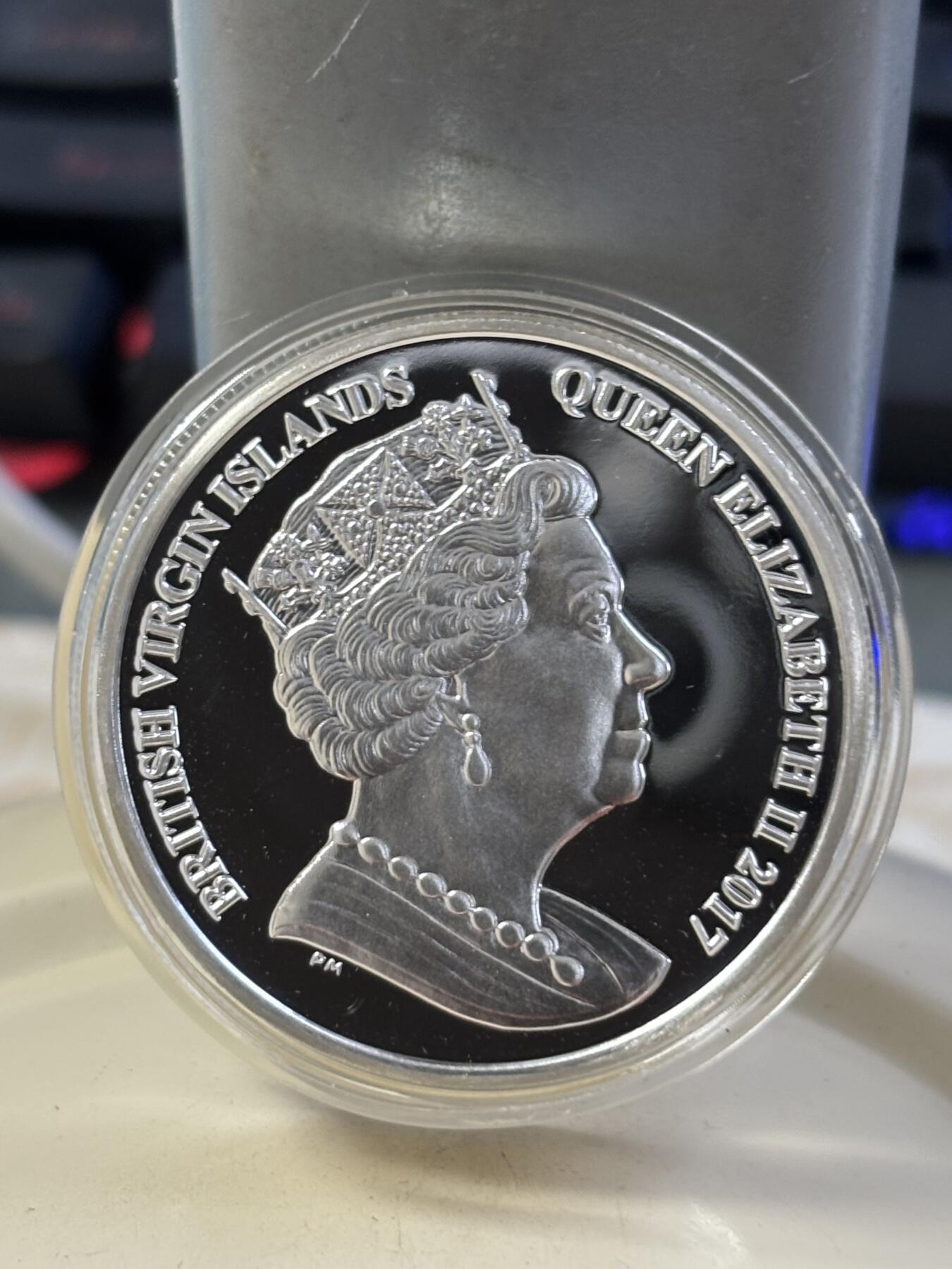 第182期拍卖 维尔京2017年维多利亚女王2盎司超高浮雕加厚银币，999银，发行量650枚