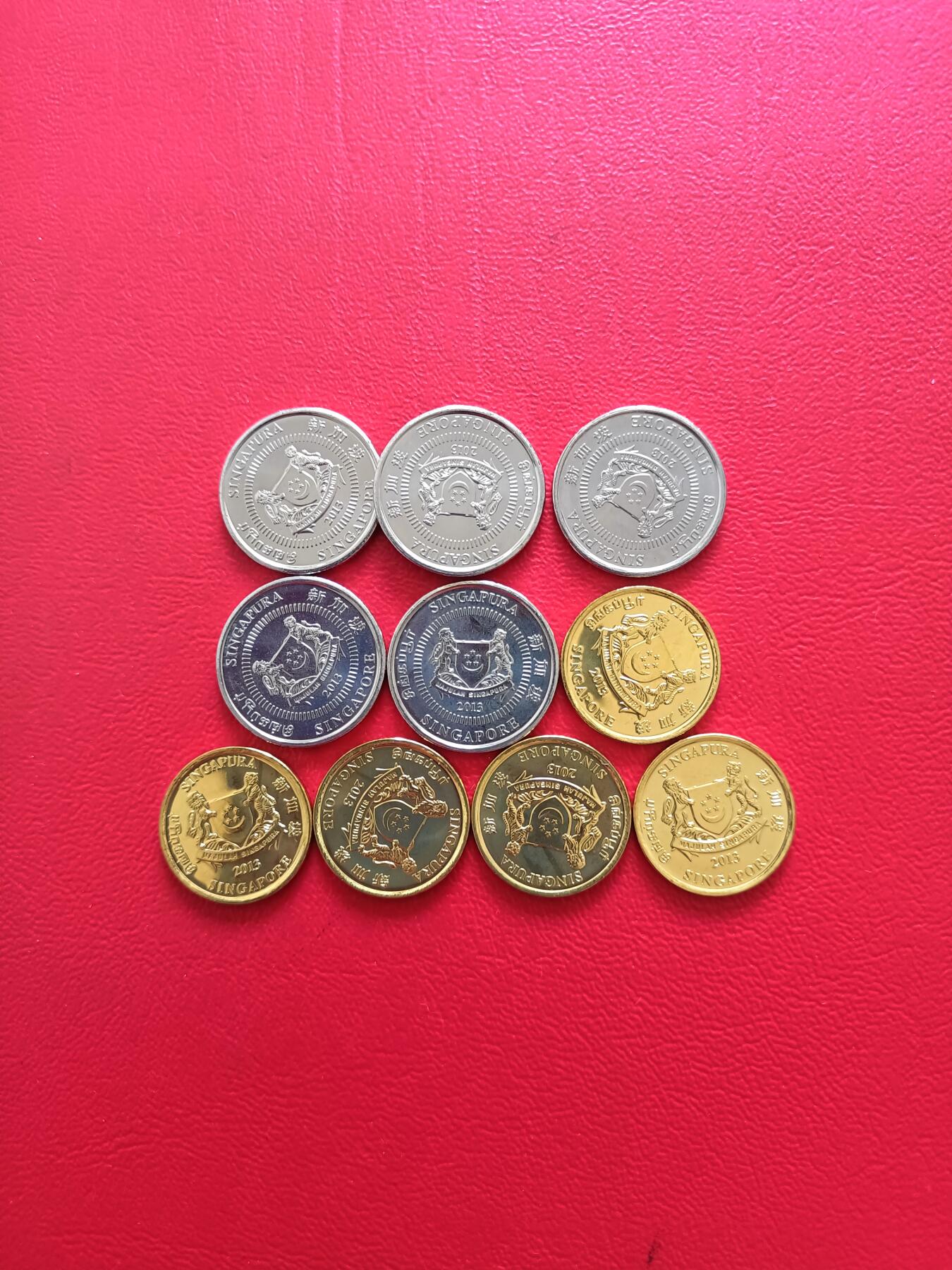 【云涧收藏】第八十场 新加坡2013年5/10分卷拆5对10枚