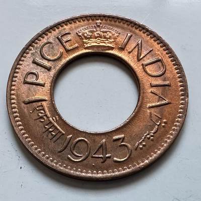 🌹外币初藏🌹🐯2025年第131场  每周二四六晚8️⃣点 接代拍 - 印度1943年一派沙 原光a