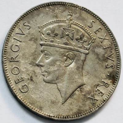 文馨钱币收藏第 282 场，【 长期接收代拍品】，加拿大老铜代用币，银币，德三系列场 - 1949 年英属东非乔治六世 1 先令